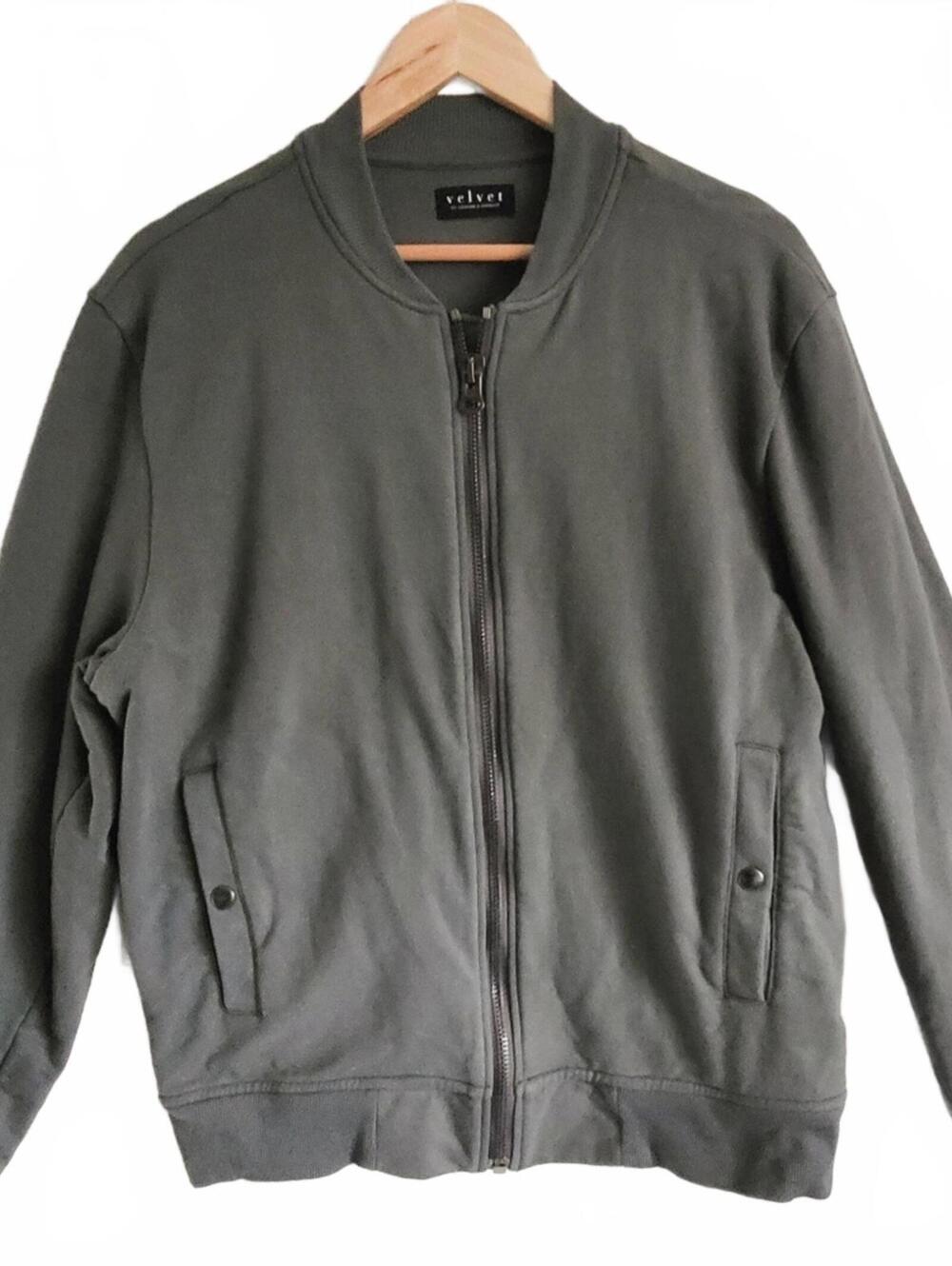Velvet by Graham & Spencer Women’s Army Green Baseball Style Jacket Size XL – St
